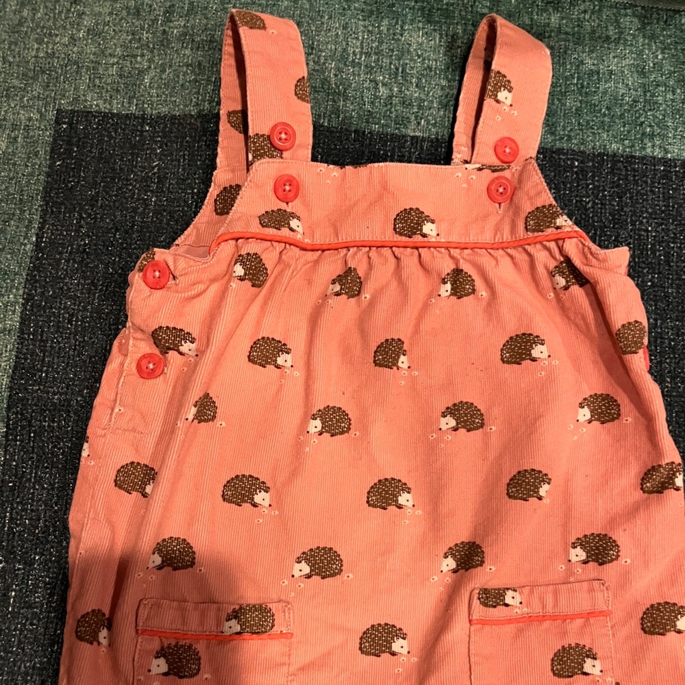 Mini Boden hedgehog overall 18-24 pink